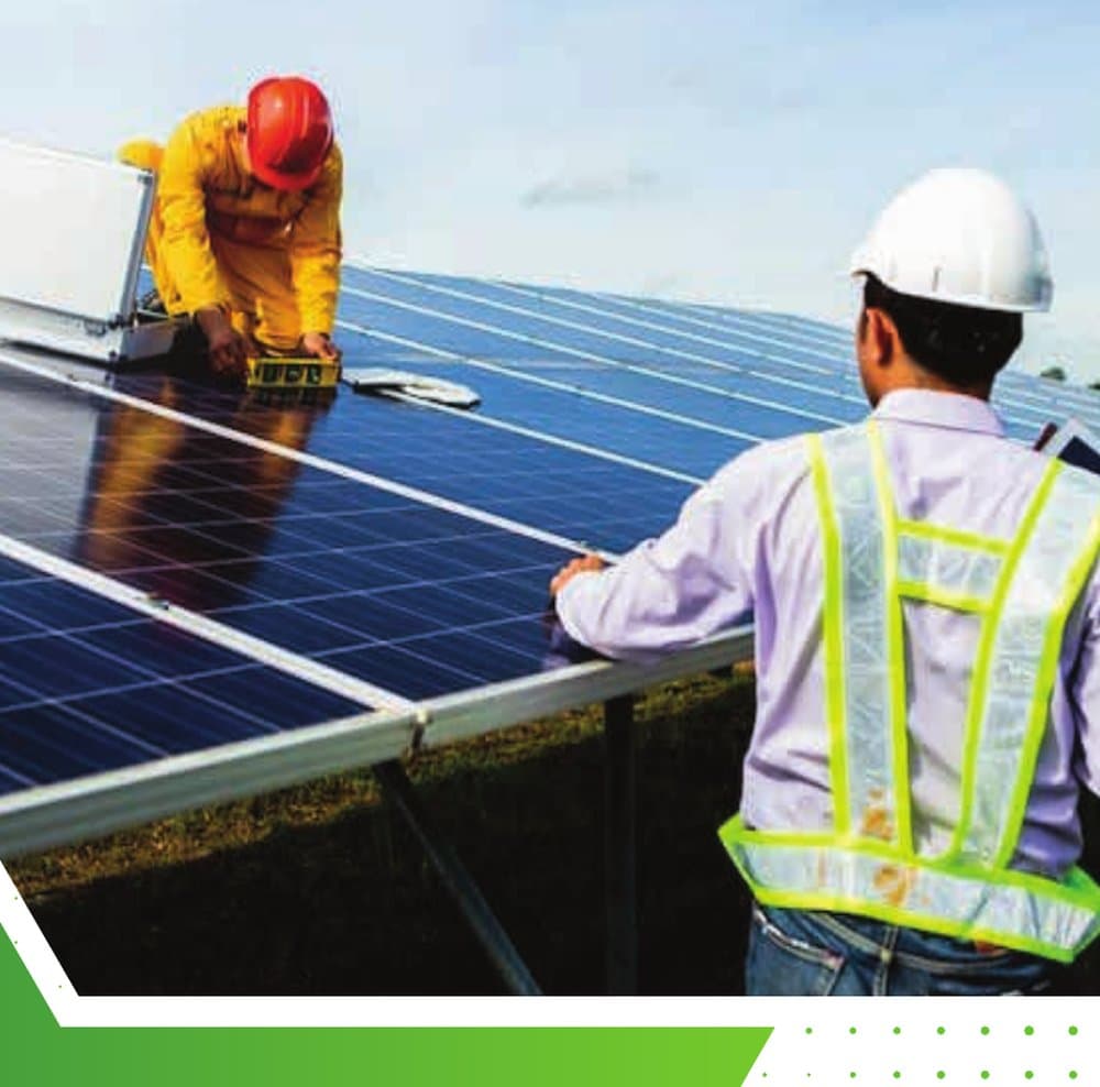 ARTOMUS SolarTech technicians installing solar panels on a rooftop